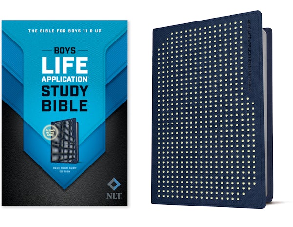 Cover image for NLT Boys Life Application Study Bible, Tutone (Leatherlike, Blue/Neon/Glow), isbn: 9781496461421