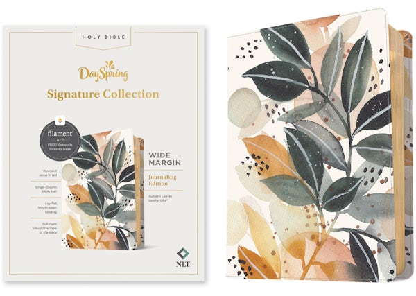 Cover image for NLT Wide Margin Bible, Dayspring Signature Collection, Filament Enabled (Leatherlike, Autumn Leaves, Red Letter), isbn: 9781496461674
