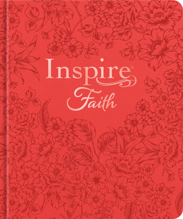 Cover image for Inspire Faith Bible Nlt, Filament Enabled (Hardcover Leatherlike, Coral Blooms), isbn: 9781496466068