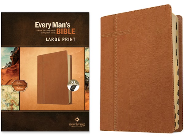 Cover image for Every Man's Bible Nlt, Large Print (Leatherlike, Pursuit Saddle Tan, Indexed), isbn: 9781496466372