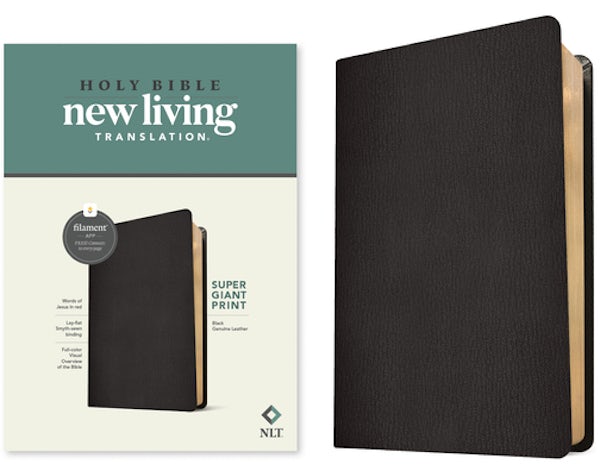 Cover image for NLT Super Giant Print Bible, Filament Enabled (Genuine Leather, Black, Red Letter), isbn: 9781496474278
