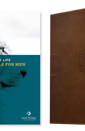 Cover image for NLT Courage for Life Study Bible for Men, Filament Enabled (Leatherlike, Rustic Brown Lion), isbn: 9781496475558