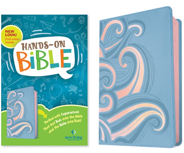 Cover image for NLT Hands-On Bible, Third Edition (Leatherlike, Periwinkle Pink Waves), isbn: 9781496476920