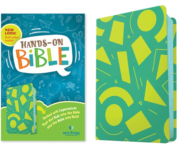 Cover image for NLT Hands-On Bible, Third Edition (Leatherlike, Green Lines and Shapes), isbn: 9781496476937