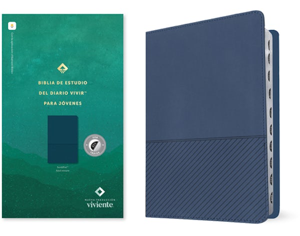 Cover image for Biblia de Estudio del Diario Vivir Para J�venes Ntv Con Filament (Sentipiel, Azul Oscuro, �ndice, Letra Roja), isbn: 9781496476951
