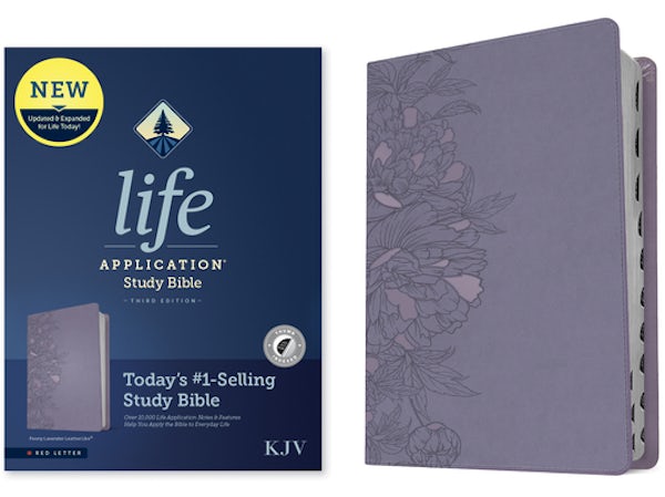 Cover image for KJV Life Application Study Bible, Third Edition (Leatherlike, Peony Lavender, Indexed, Red Letter), isbn: 9781496477330