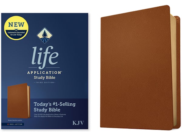 Cover image for KJV Life Application Study Bible, Third Edition (Genuine Leather, Brown, Red Letter), isbn: 9781496477347