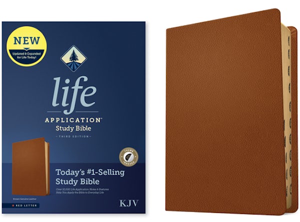 Cover image for KJV Life Application Study Bible, Third Edition (Genuine Leather, Brown, Indexed, Red Letter), isbn: 9781496477354