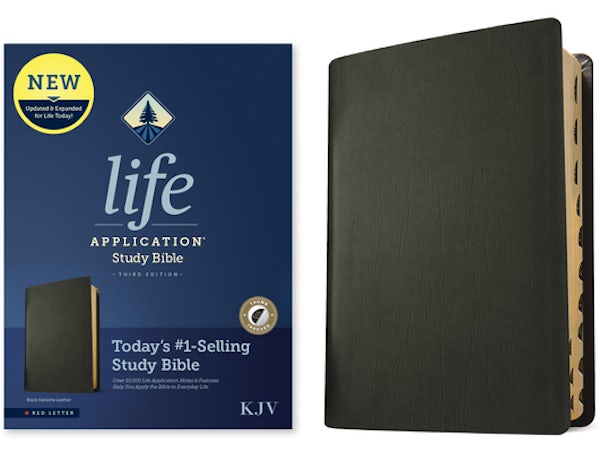 Cover image for KJV Life Application Study Bible, Third Edition (Genuine Leather, Black, Indexed, Red Letter), isbn: 9781496477378