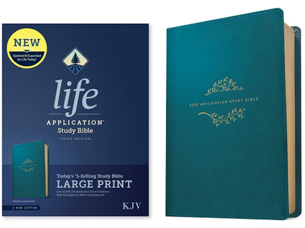 Cover image for KJV Life Application Study Bible, Third Edition, Large Print (Leatherlike, Teal Blue, Red Letter), isbn: 9781496477422