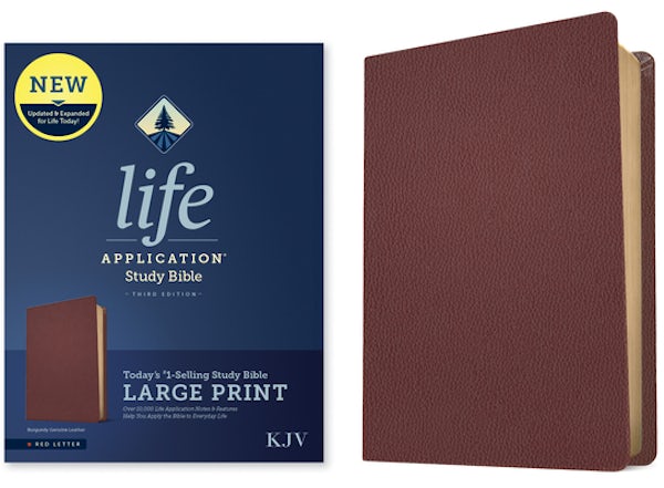 Cover image for KJV Life Application Study Bible, Third Edition, Large Print (Genuine Leather, Burgundy, Red Letter), isbn: 9781496477460