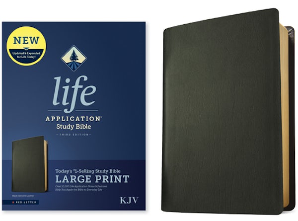 Cover image for KJV Life Application Study Bible, Third Edition, Large Print (Genuine Leather, Black, Red Letter), isbn: 9781496477484