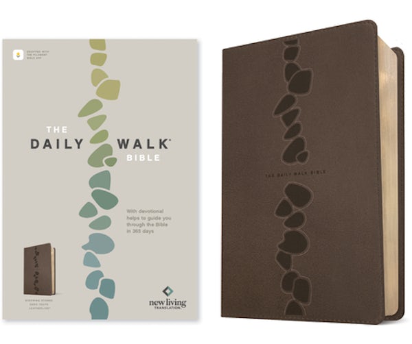 Cover image for The Daily Walk Bible Nlt, Filament Enabled (Leatherlike, Stepping Stones Dark Taupe), isbn: 9781496477934