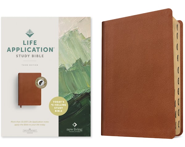 Cover image for NLT Life Application Study Bible, Third Edition (Genuine Leather, Brown, Indexed, Red Letter), isbn: 9781496479037