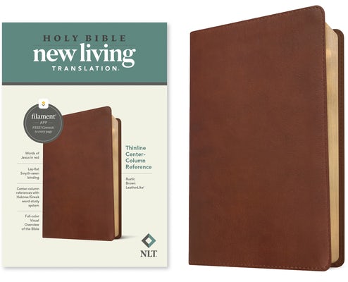 Cover image for NLT Thinline Center-Column Reference Bible, Filament Enabled (Leatherlike, Rustic Brown, Red Letter), isbn: 9781496479044