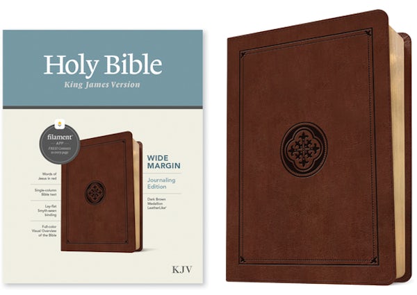 Cover image for KJV Wide Margin Bible, Filament Enabled (Leatherlike, Dark Brown Medallion, Red Letter), isbn: 9781496479150