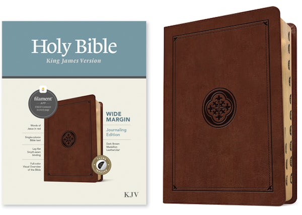 Cover image for KJV Wide Margin Bible, Filament Enabled (Leatherlike, Dark Brown Medallion, Indexed, Red Letter), isbn: 9781496479167