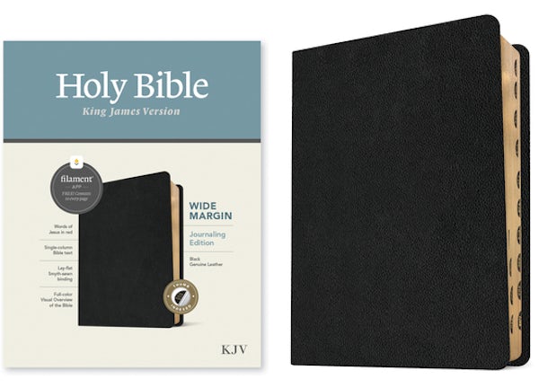 Cover image for KJV Wide Margin Bible, Filament Enabled (Genuine Leather, Black, Indexed, Red Letter), isbn: 9781496479204