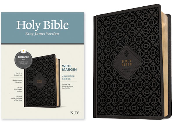 Cover image for KJV Wide Margin Bible, Filament Enabled (Hardcover Leatherlike, Ornate Tile Black, Red Letter), isbn: 9781496479242