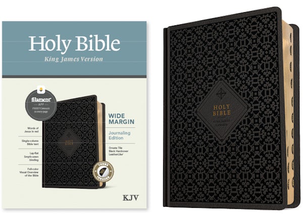 Cover image for KJV Wide Margin Bible, Filament Enabled (Hardcover Leatherlike, Ornate Tile Black, Indexed, Red Letter), isbn: 9781496479259