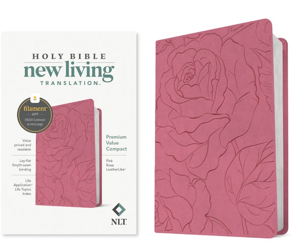 Cover image for NLT Premium Value Compact Bible, Filament Enabled (Leatherlike, Pink Rose), isbn: 9781496479280