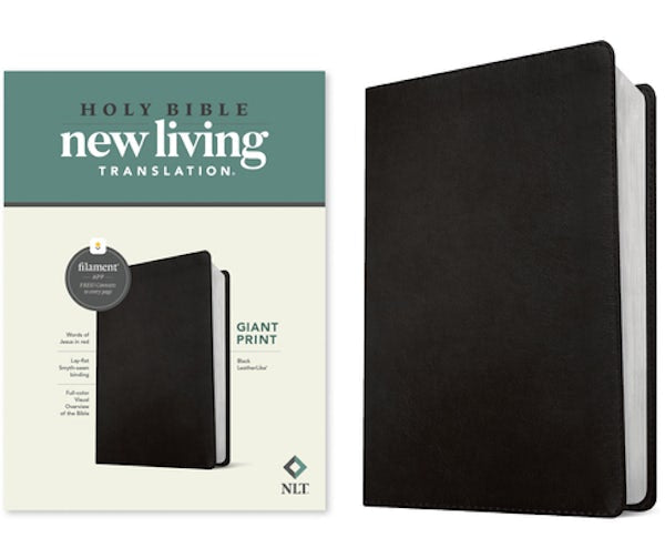 Cover image for NLT Giant Print Bible, Filament Enabled (Leatherlike, Black, Red Letter), isbn: 9781496482280