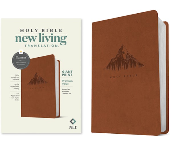 Cover image for NLT Giant Print Premium Value Bible, Filament Enabled (Leatherlike, British Tan Mountain), isbn: 9781496482631