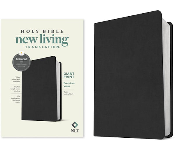 Cover image for NLT Giant Print Premium Value Bible, Filament Enabled (Leatherlike, Black), isbn: 9781496482648