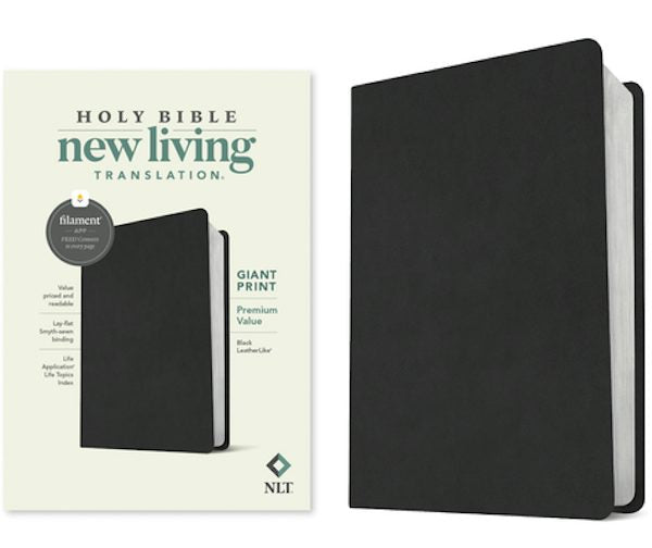 Cover image for NLT Giant Print Premium Value Bible, Filament Enabled (Leatherlike, Black), isbn: 9781496482648