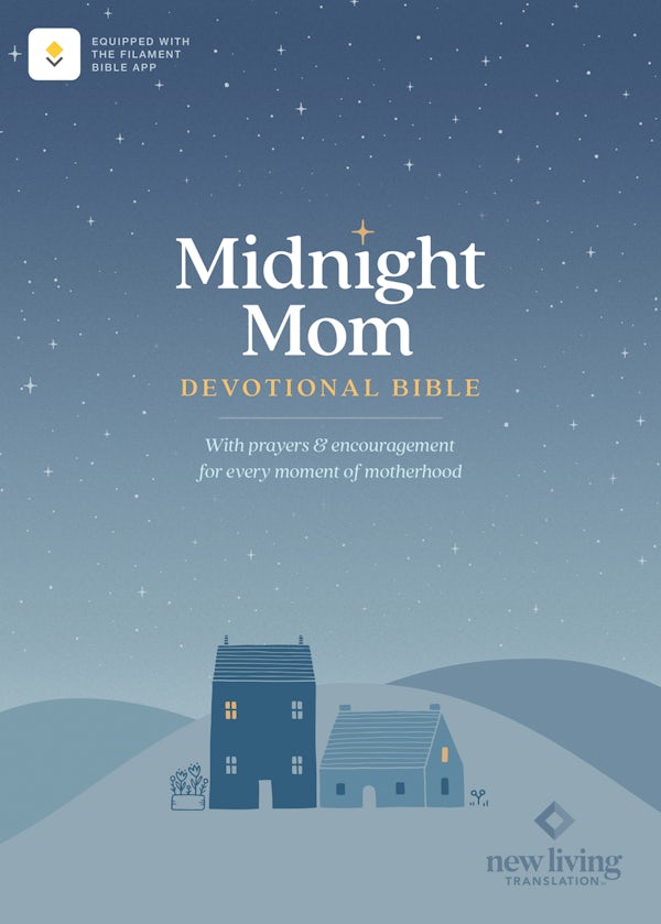 Cover image for NLT Midnight Mom Devotional Bible (Hardcover, Red Letter, Filament Enabled), isbn: 9781496482808