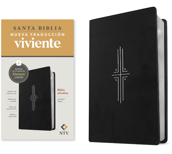 Cover image for Biblia Ultrafina Ntv, Con Filament (Sentipiel, Negro, Letra Roja), isbn: 9781496486790