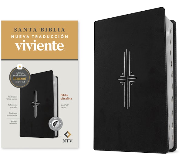 Cover image for Biblia Ultrafina Ntv, Con Filament (Sentipiel, Negro, �ndice, Letra Roja), isbn: 9781496486806