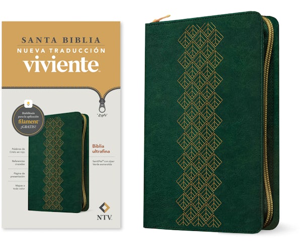 Cover image for Biblia Ultrafina Ntv de Z�per, Con Filament (Sentipiel, Verde Esmeralda, Letra Roja), isbn: 9781496486813