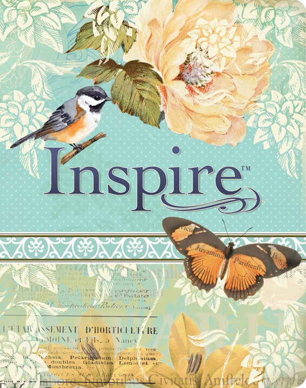 Cover image for Inspire Bible Nlt, Filament Enabled (Leatherlike, Vintage Blue/Cream), isbn: 9781496487858