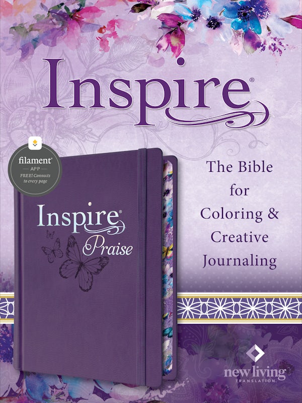 Cover image for Inspire Praise Bible Nlt, Filament Enabled (Hardcover Leatherlike, Purple), isbn: 9781496487865