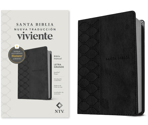 Cover image for Biblia Manual Ntv, Letra Grande Con Filament (Sentipiel, Negro, Letra Roja), isbn: 9781496488305