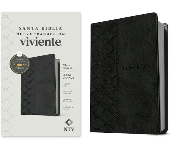 Cover image for Biblia Manual Ntv, Letra Grande Con Filament (Sentipiel, Negro, Letra Roja), isbn: 9781496488305
