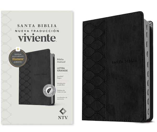 Cover image for Biblia Manual Ntv, Letra Grande Con Filament (Sentipiel, Negro, �ndice, Letra Roja), isbn: 9781496488312