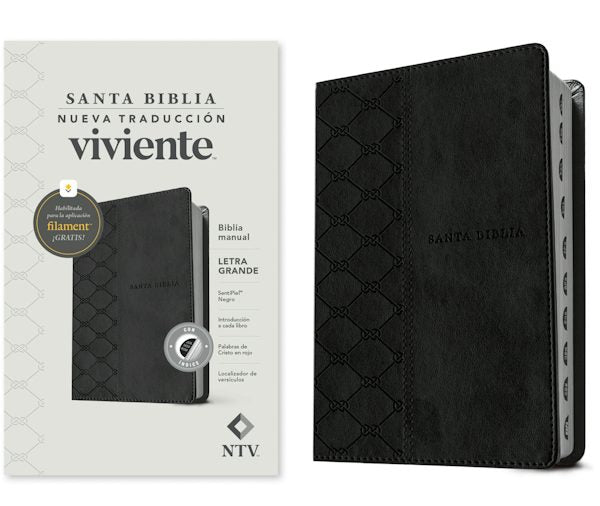 Cover image for Biblia Manual Ntv, Letra Grande Con Filament (Sentipiel, Negro, �ndice, Letra Roja), isbn: 9781496488312