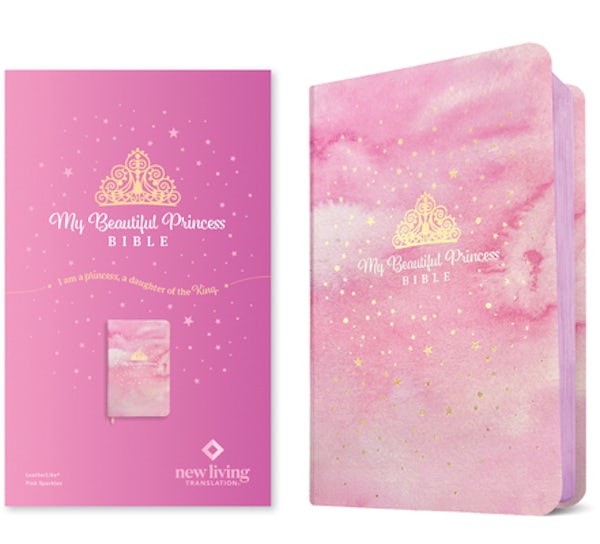 Cover image for My Beautiful Princess Bible NLT (Leatherlike, Pink Sparkles), isbn: 9781496489487