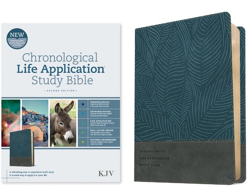Cover image for KJV Chronological Life Application Study Bible, Second Edition (Leatherlike, Palm Forest Blue), isbn: 9781496489579