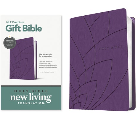 Cover image for Premium Gift Bible Nlt, Filament Enabled (Leatherlike, Purple Petals, Red Letter), isbn: 9781496490803