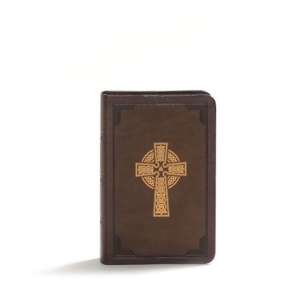 Cover image for KJV Large Print Compact Reference Bible, Celtic Cross Brown Leathertouch, isbn: 9781535956802