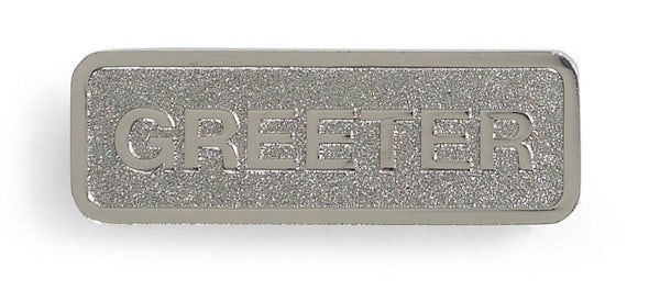 Cover image for Greeter Badge - Silver Finish, isbn: 9781535999236