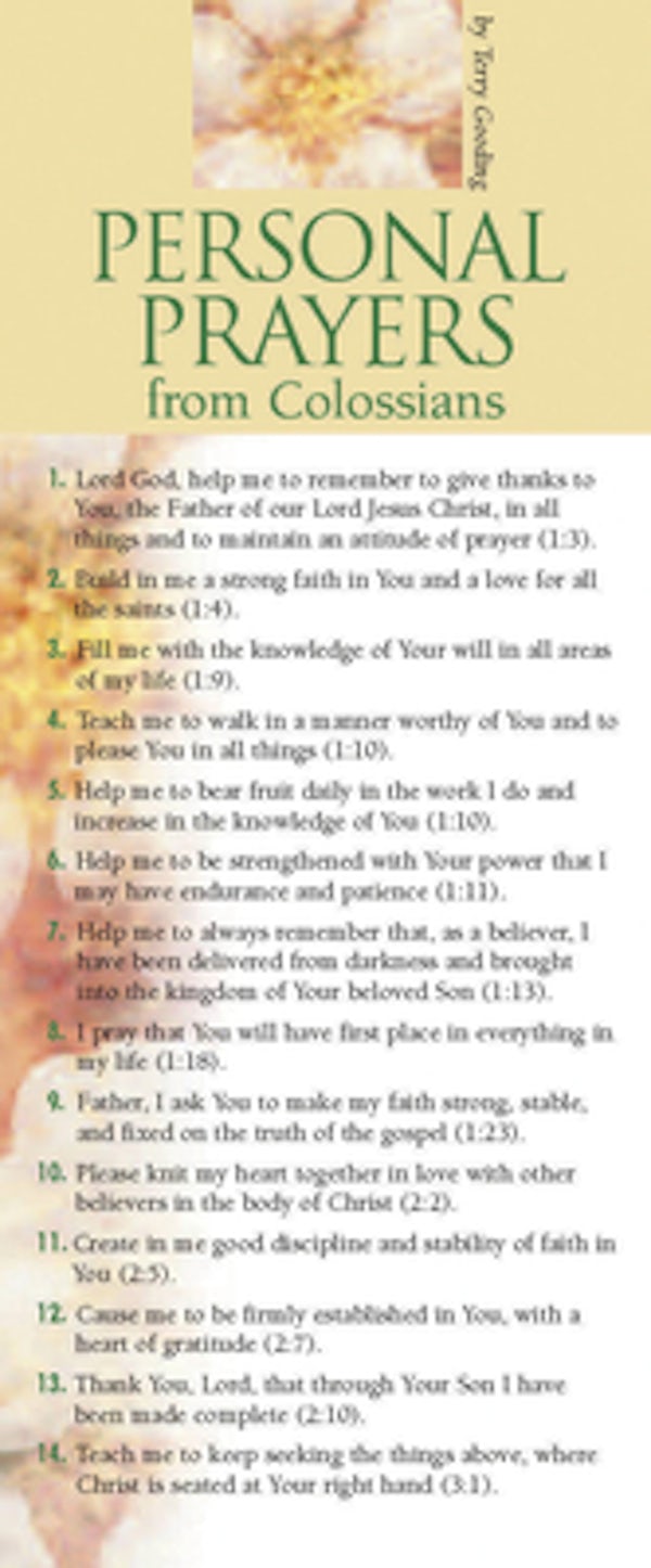 Cover image for Personal Prayers from Colossians 50-Pack, isbn: 9781576839027