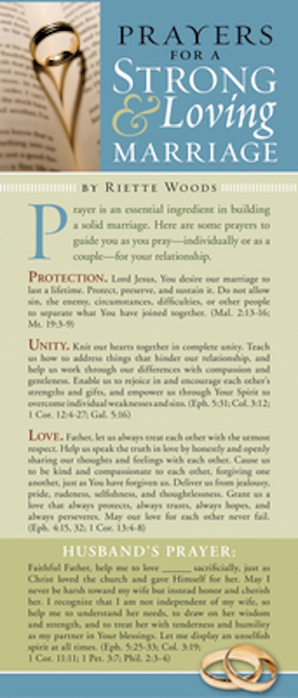 Cover image for Prayers for a Strong and Loving Marriage 50-Pack, isbn: 9781600061561