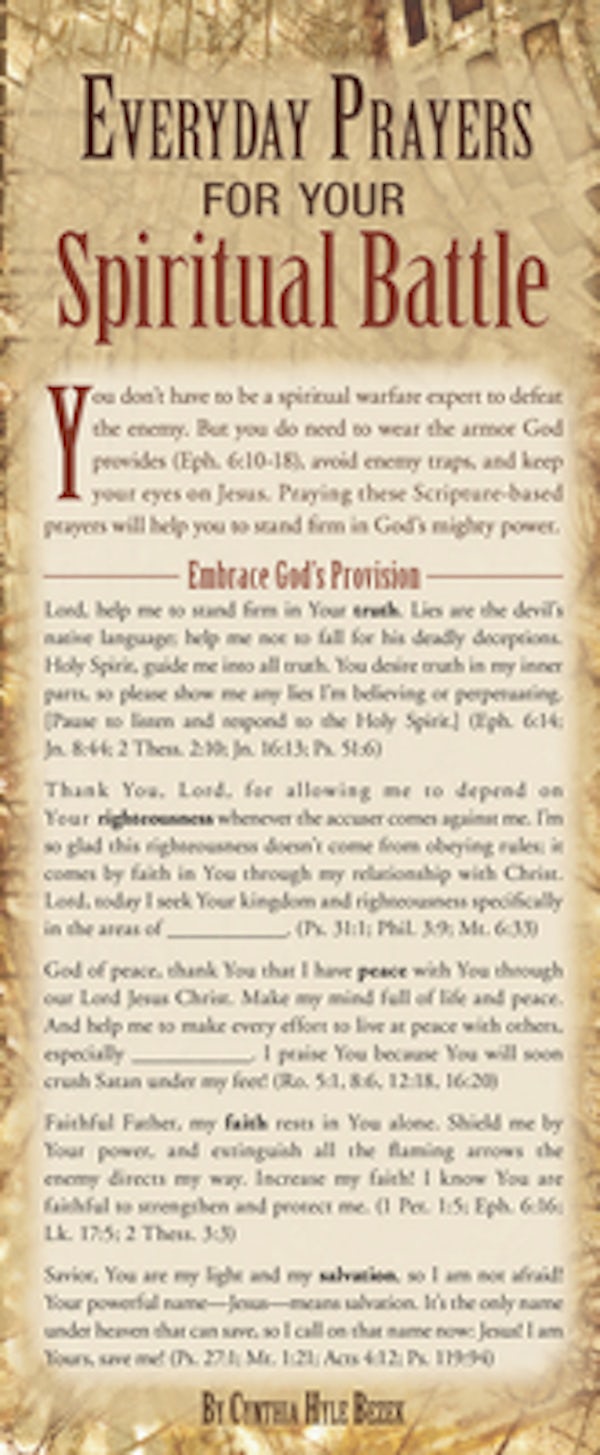 Cover image for Everyday Prayers for Your Spiritual Battle 50-Pack, isbn: 9781600062971