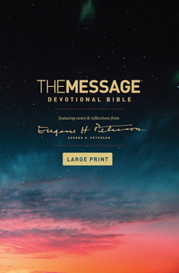 Cover image for The Message Devotional Bible, Large Print (Hardcover), isbn: 9781641582476