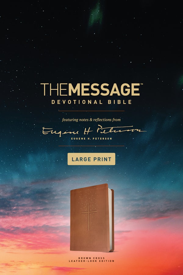Cover image for The Message Devotional Bible, Large Print (Leather-Look, Brown), isbn: 9781641582490