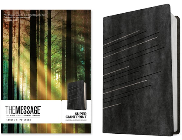 Cover image for The Message Super Giant Print (Leather-Look, Charcoal/Silver), isbn: 9781641585590